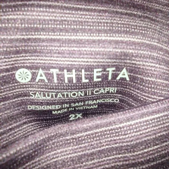 Athleta Salutation Stash Pocket II Space Dye Capri Cascadia Violet Size 2x - Picture 3 of 6
